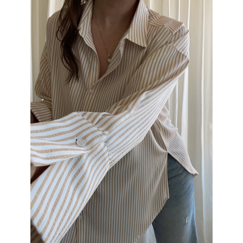 ELISE SHIRT — In Beige/White - Picture 8 of 10